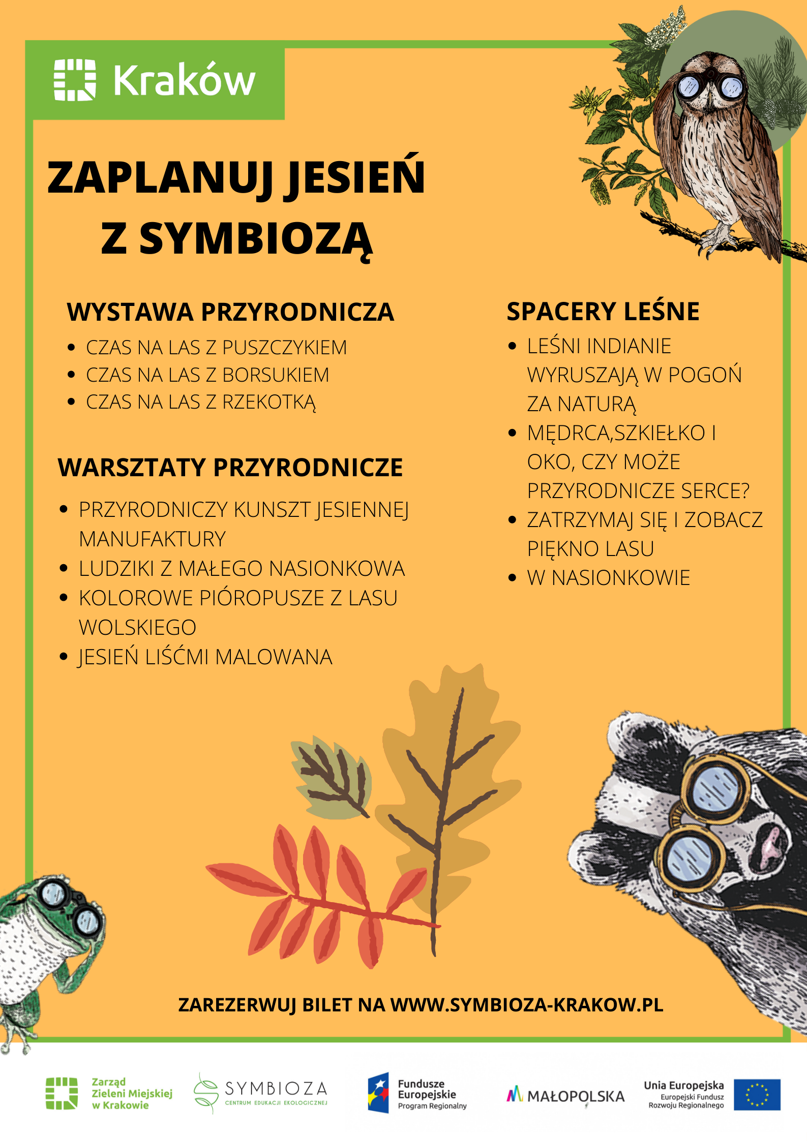 plakat odnośnie zajęć w CEE Symbioza na jesień